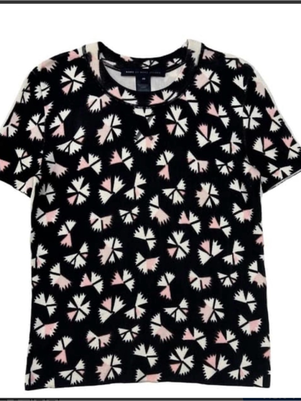 Marc by Marc Jacobs Black Floral-Print Kids Tee - Pink & White